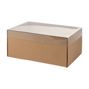 Caja mixta con base automontable cartón y tapa plástico 100% reciclado