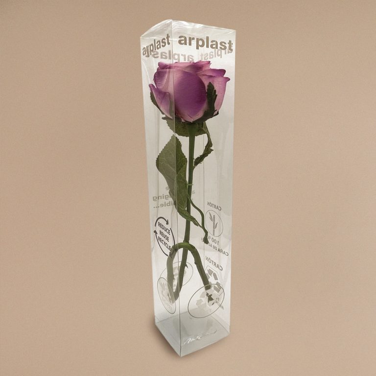 caja transparente envase flor decoracion