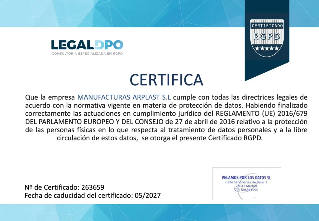 Certificado RGPD